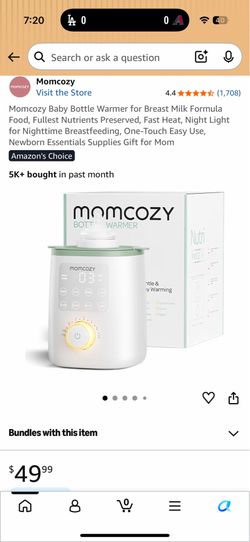 Momcozy Baby Bottle Warmer for Breast Milk Formula Food, Fullest Nutrients Preserved, Fast Heat, Night Light for Nighttime Breastfeeding, One-Touch Ea