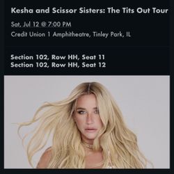 Kesha/scissor Sisters Concert Tickets 