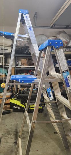 Werner 6 ft and 8ft Aluminum Step Ladders – Set of 2