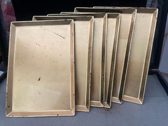Six(6) Gold Lacquerware individual Trays