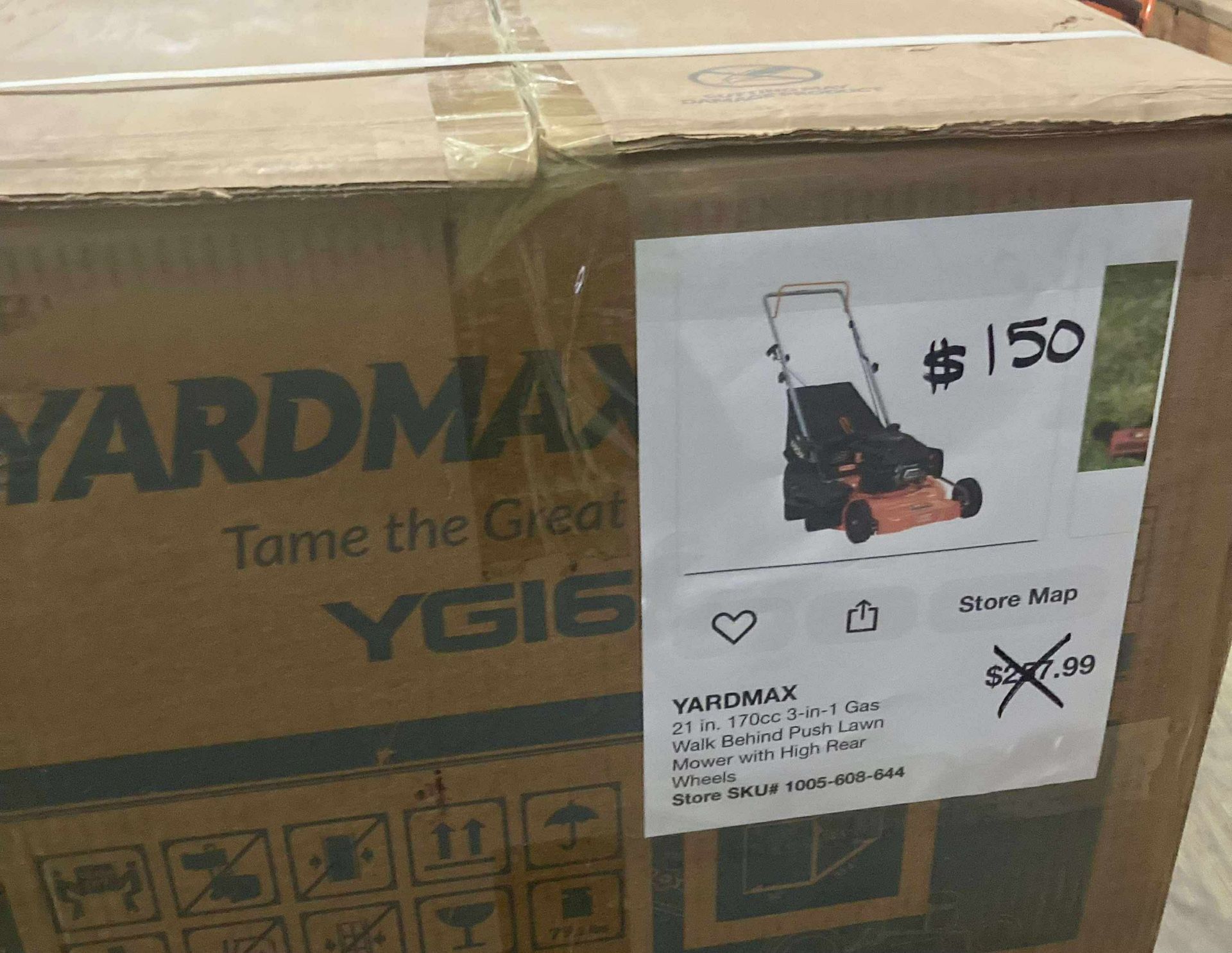 YardMax 21in Gas Walk Behind Lawn Mower