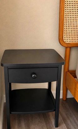 Black modern - set of 2 black wood nightstands