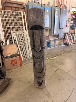 Vintage hand carved Tiki pole