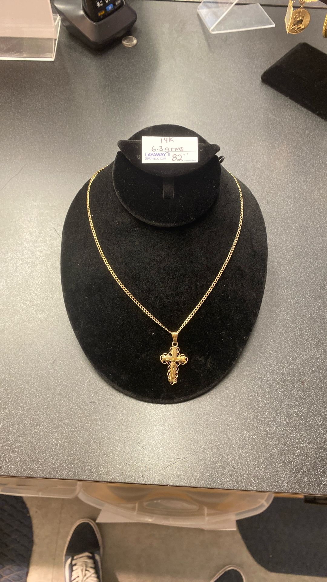 Link Necklace With Jesus Cross Pendant