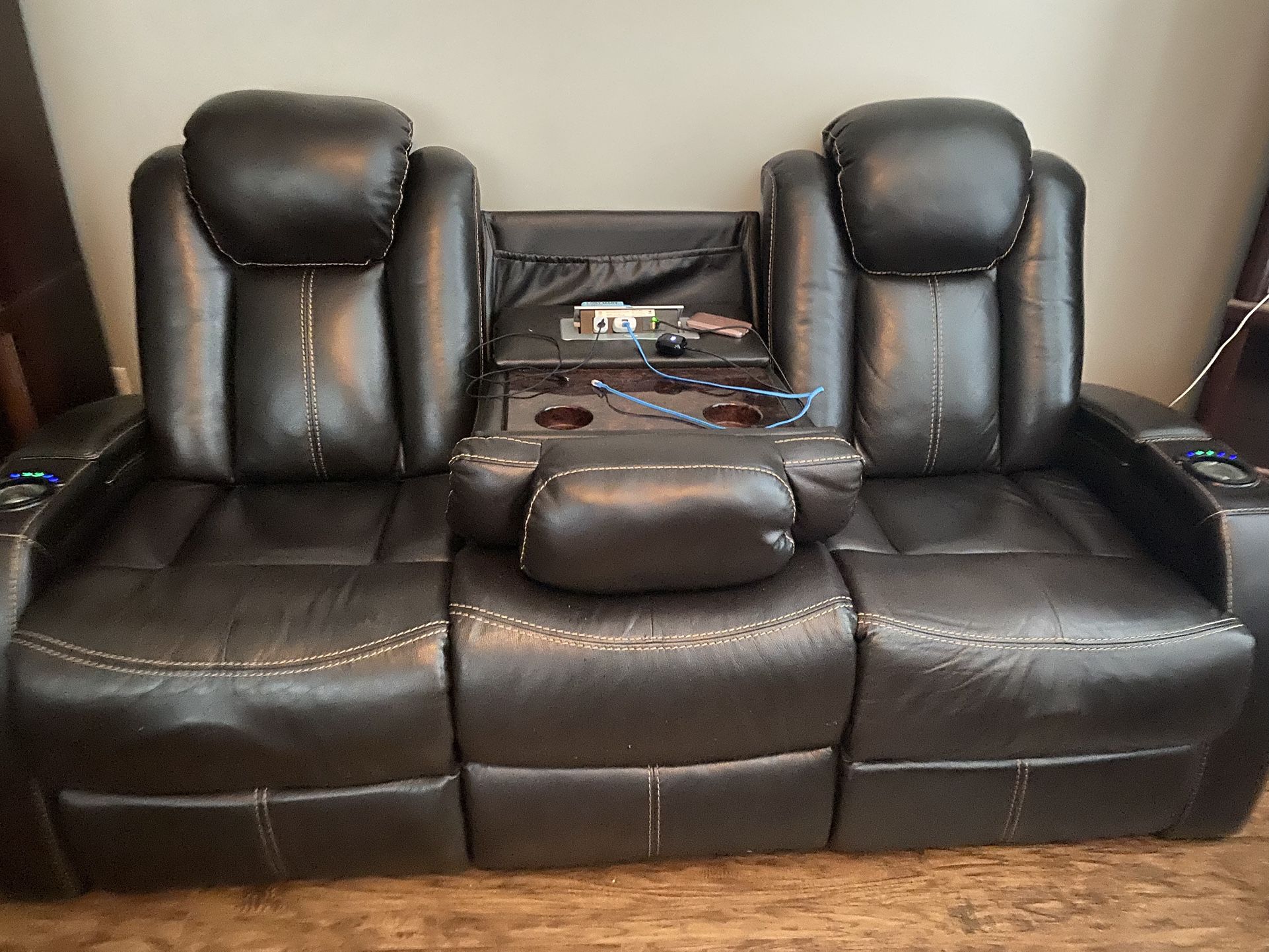 Electric Leather Couch And Love Seat