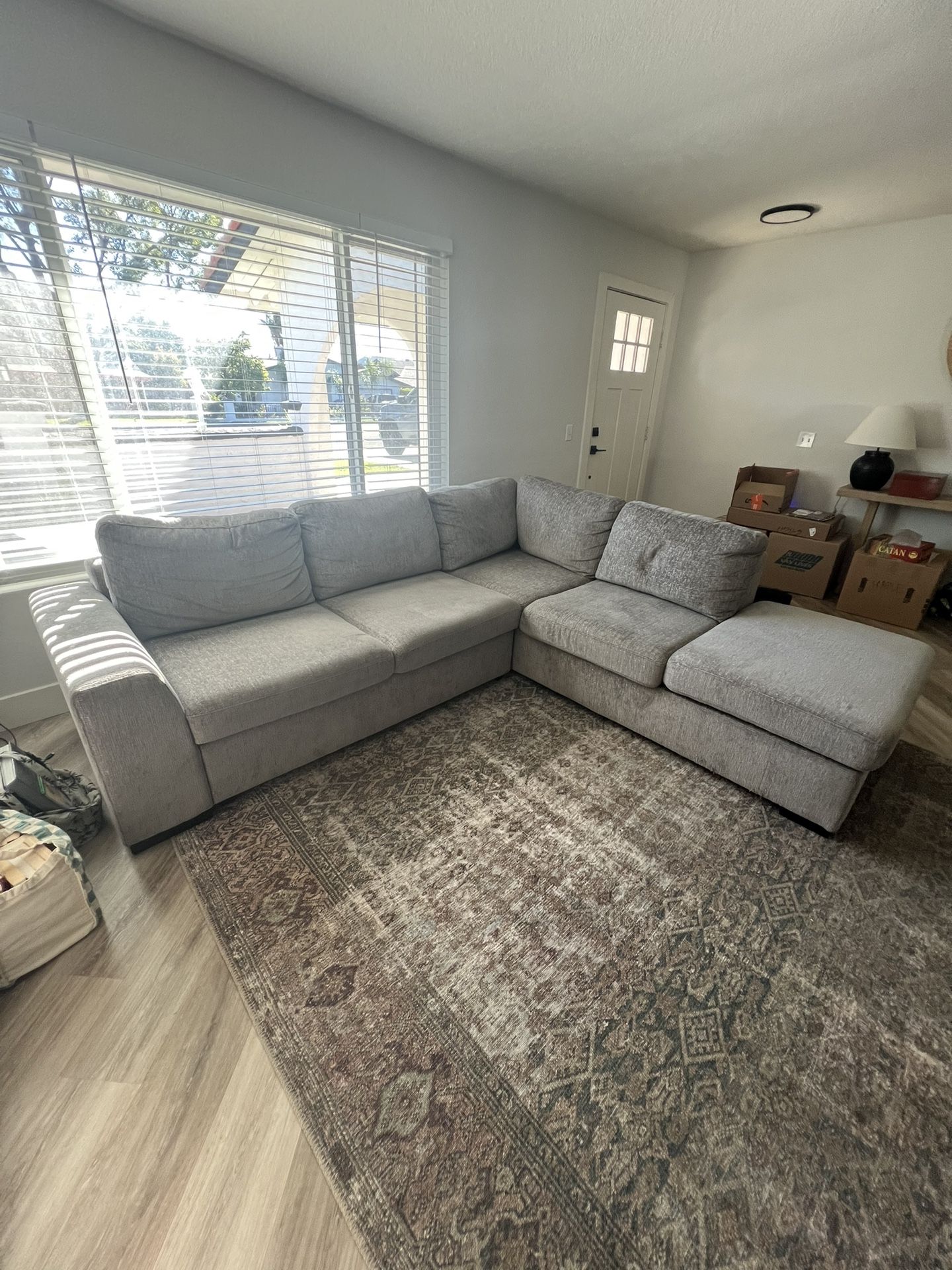Sectional Couch with Pullout and Storage