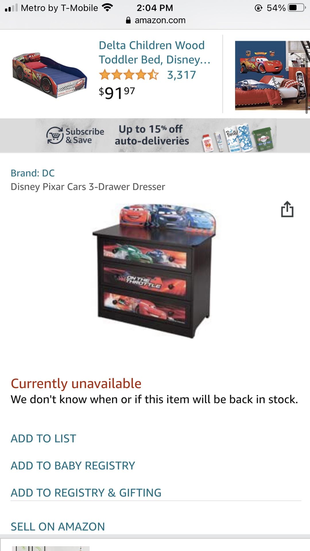 Cars dresser
