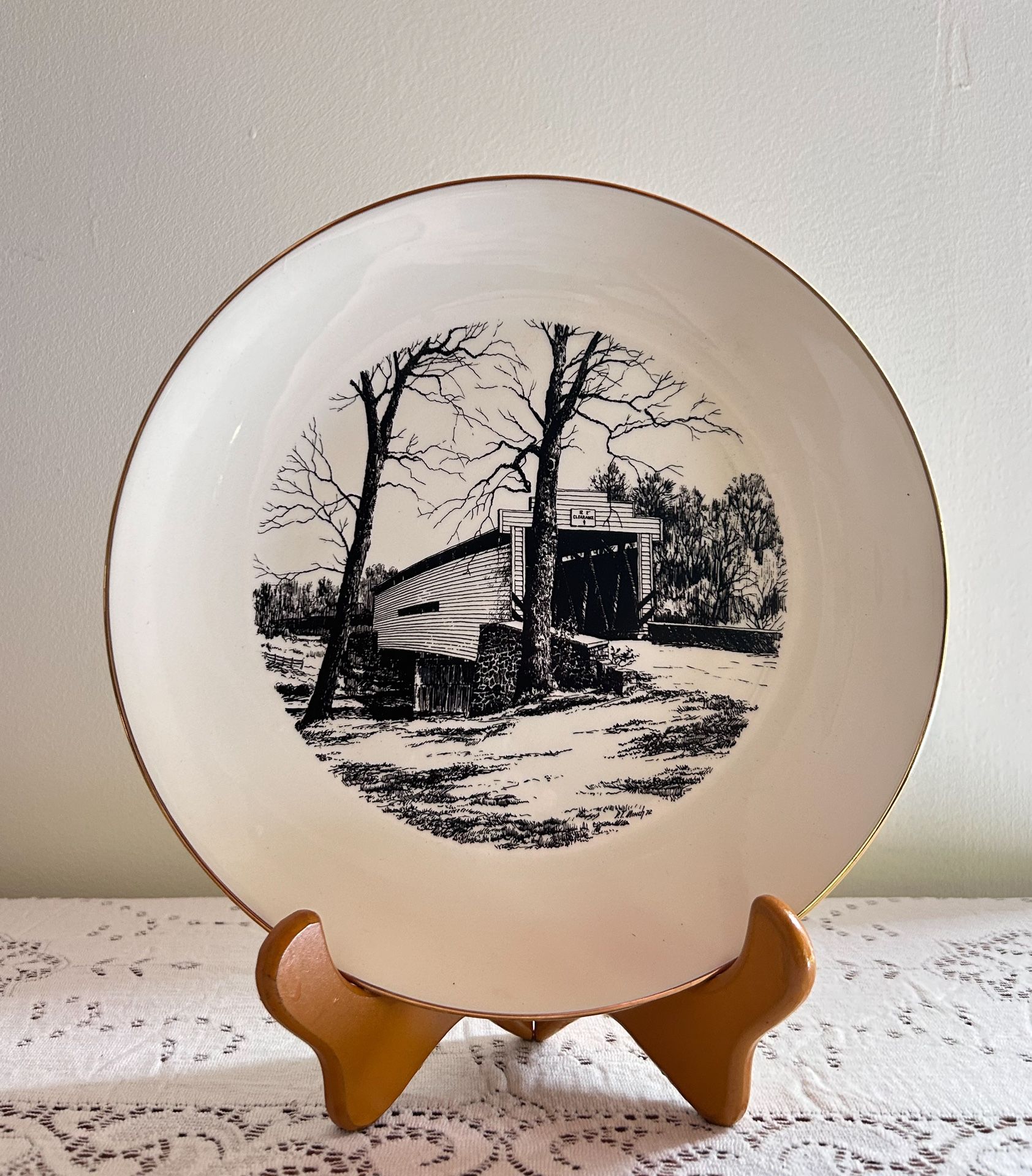 1972 Sheeder-Hall Bridge Collectible Plate