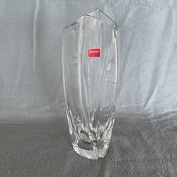 Baccarat Giverny Robert Rigot Signed 10 Inch Crystal Bud Vase Large w Box Mint