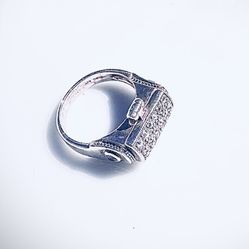ANTIQUE Secret Compartment Sterling silver ring with amethysts & marcasites **US SHIPPING available **