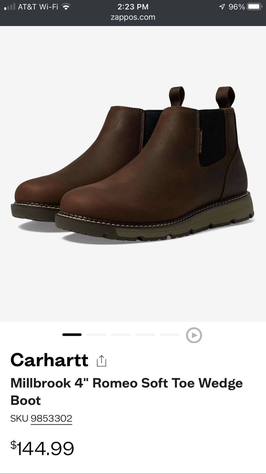 Carhartt Size 11 Romeo Water Proof Work Boots