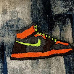 Nike Shoe Rug Orange & Green 