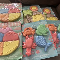 New 6 packs of kids sidewalk chalk puzzles 