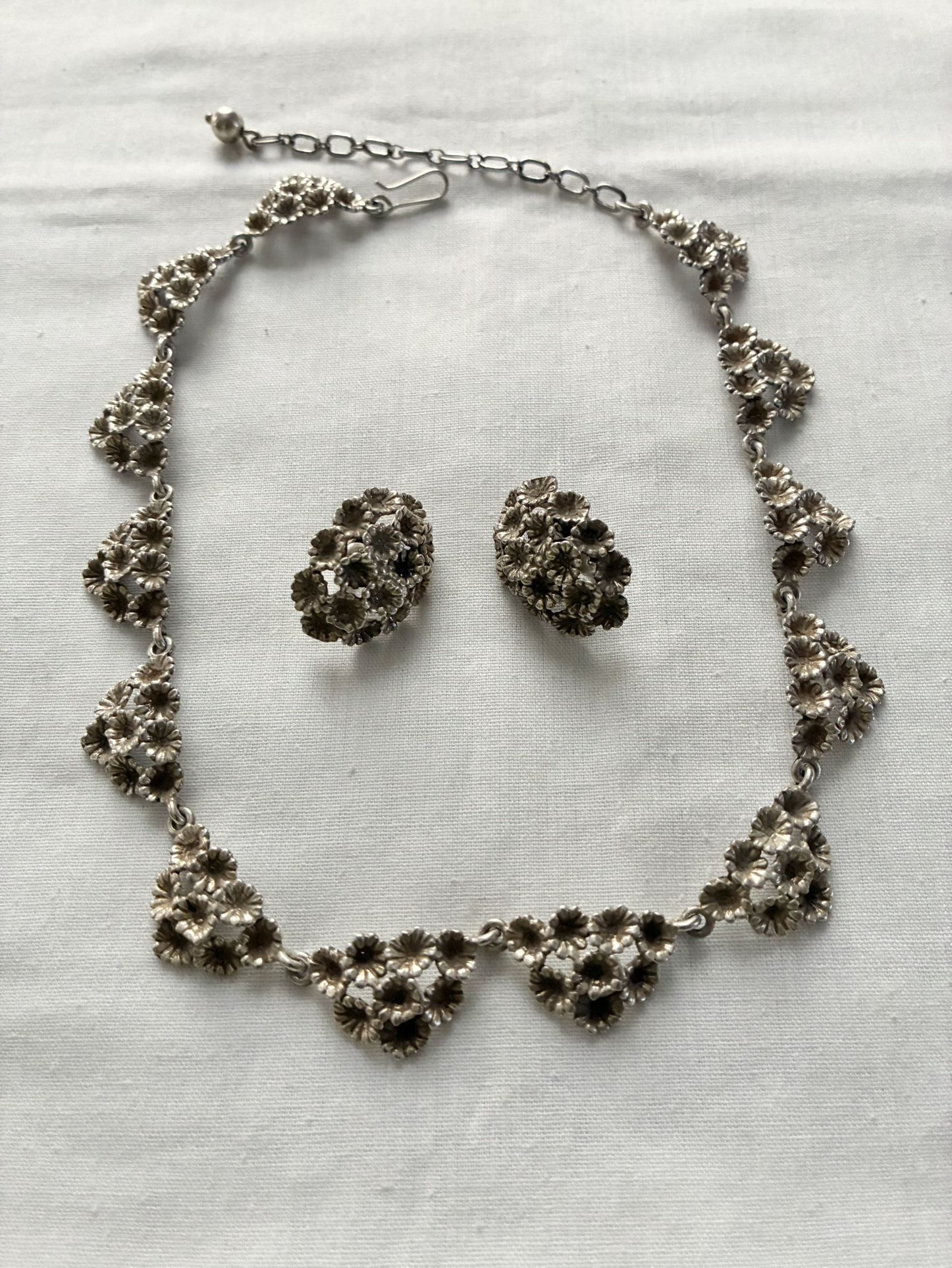Cini Silver Chocker Necklace & Earrings