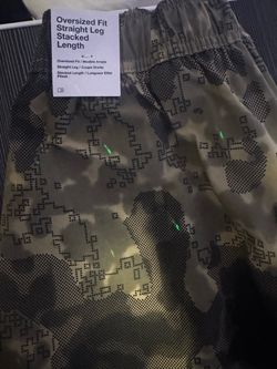Camo Oversized Fit Straight Leg Stacked Pants