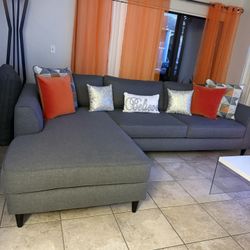 Sofa Grey With Arm Chair 