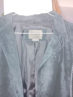 SIZE 14 BLACK SUEDE LEATHER JACKET --OBO