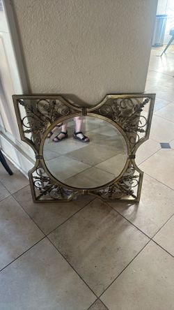 Light gold Mirror large 27inches by 27inches $25 located in Ceres