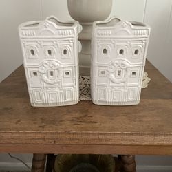 Set Of Ceramic House Candle Holders