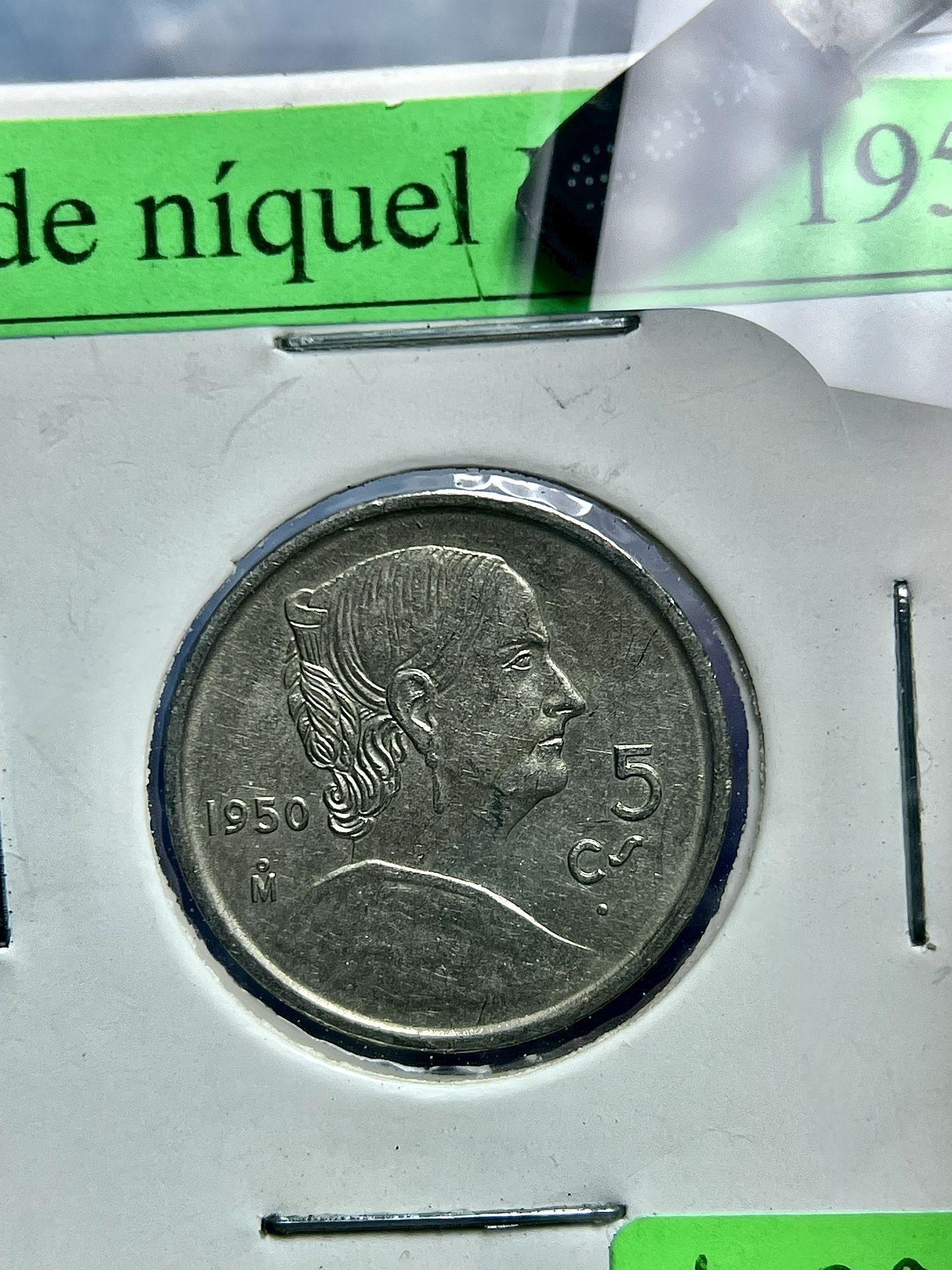 1950 -5 centavos Mexico KM 425 BU niquel