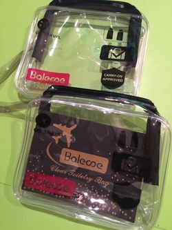 2 Clear plastic travel bags, make up & accessory