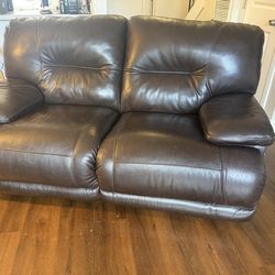 Reclining leather Loveseat