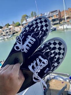Checkerboard Vans w/ Flames
