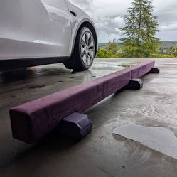 8ft Wood Core Gymnastics Balance Beam - Two Piece Sectional (Suede)