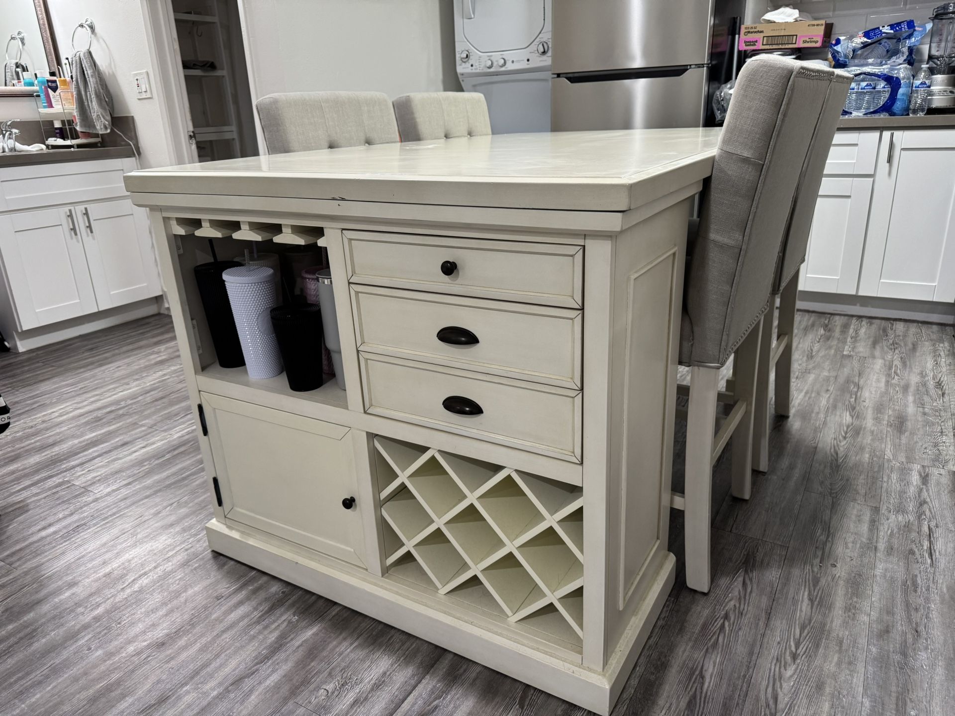 $900 Dining Table With Wine Rack And Storage
