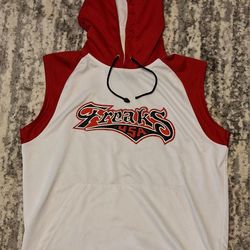 FREAKS CLOTHING USA SLEEVELESS HOODIE - SIZE LARGE 