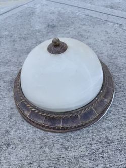 13” Vintage Mount Flush Bronze Ceiling Light