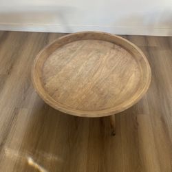 Mid-Century Style Round Wood Coffee Table
