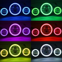 Multicolor LED DRL Halo Headlight and Fog Lights For Harley Davidson Street Glide