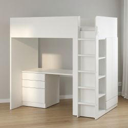 IKEA Twin Loft Bed Good Condition White Wood - CA 92614, USA