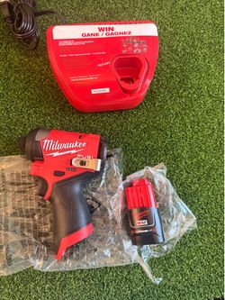 Milwaukee M12 Fuel Brushless 1/4 Impact Hex with 2.0 battery and charger
