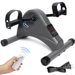 Motorized Mini Exercise Bike Pedal Exerciser for Seniors Rehab Training, LUBBYGIM Electric Under Desk Bike Pedal Exerciser for Arm/Leg Fitness & Physi