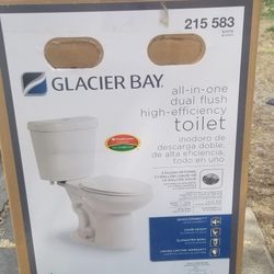 Brand new Glacier Bay Toilet For sale. Never Installed  Bought This For My Bathroom  Doesn't Fits  Its Little bit Bigger. 