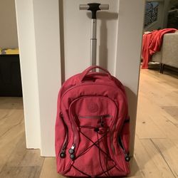 Kipling Backpack Rolling Bag Zip Pockets