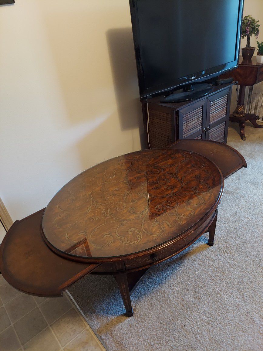 Antique Solid Oak Coffee Table 