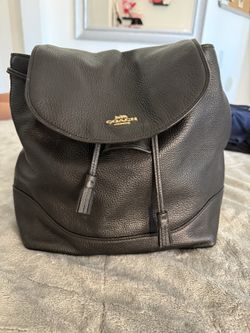 Coach Signature PVC/Leather Flap Backpack