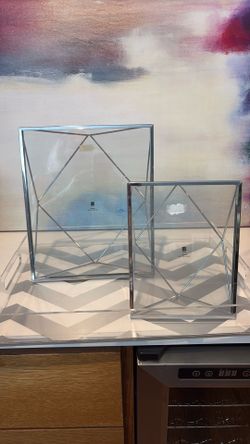 Modern Silver Metal Picture Frames – Set of 2