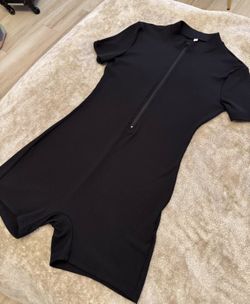 Black workout romper / gym set one piece Size M
