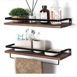 Brown Wood Wall Mount Set of 2