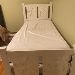Twin Bed White Wood