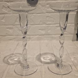 Antique Twisted Candle Holders 