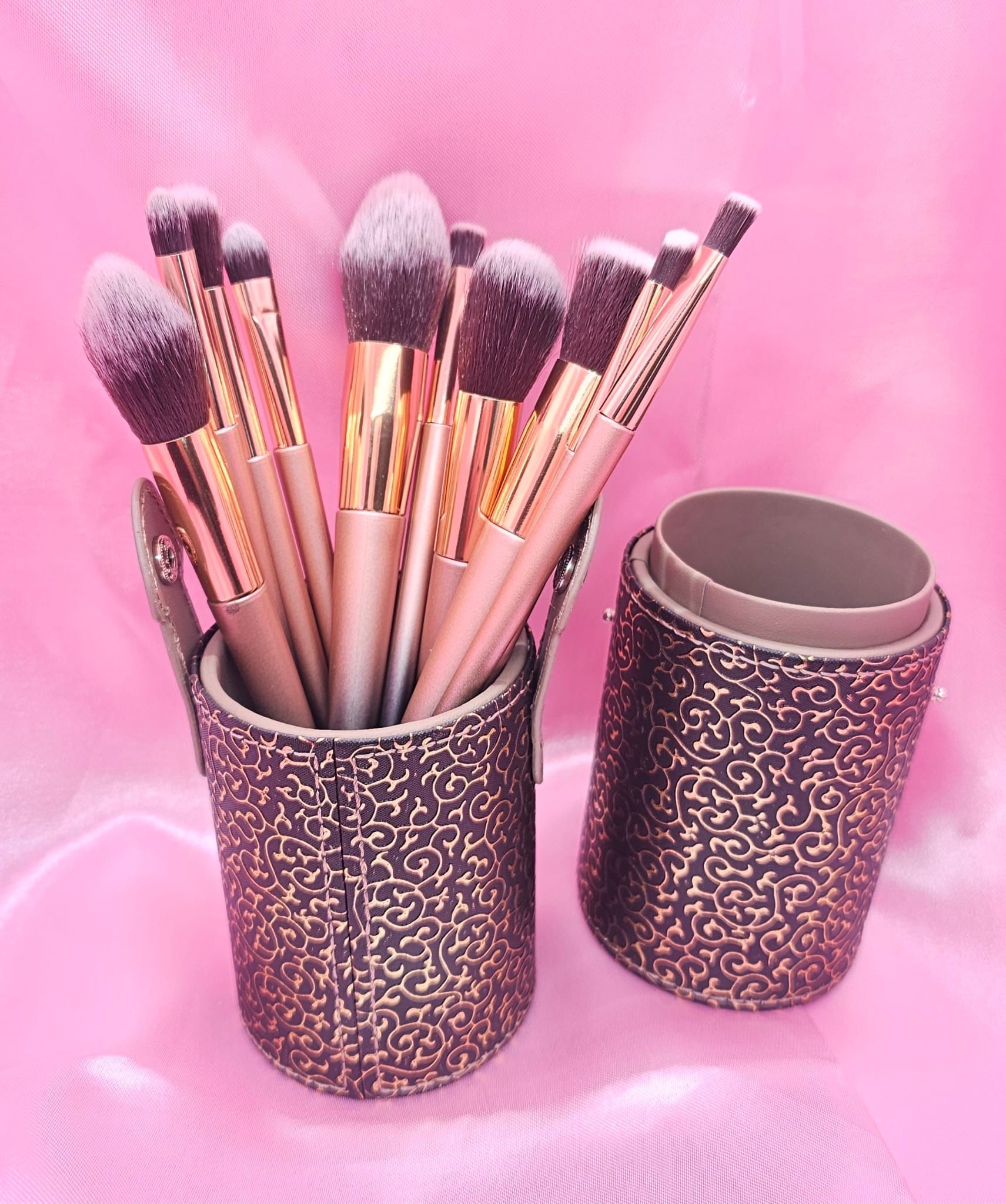 10 pcs Makeup Brushes With Storage Holder Case