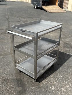 Silver Metal Tool/ Storage Roller Cart-$45