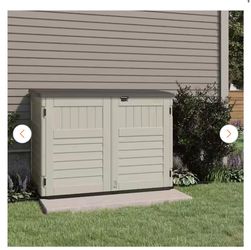Stow-Away 4 ft. W x 6 ft. D Plastic Resin Horizontal Storage Shed (22 sq. ft.) in Vanilla (Beige)