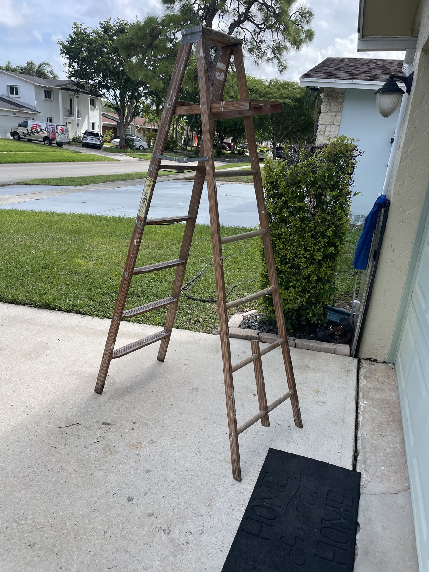 8 foot wooden ladder good shape