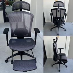 New In Box Mesh Computer Chair With Adjustable Armrest Footrest And Headrest Lumbar Support Ergonomic Office Furniture 